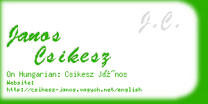 janos csikesz business card